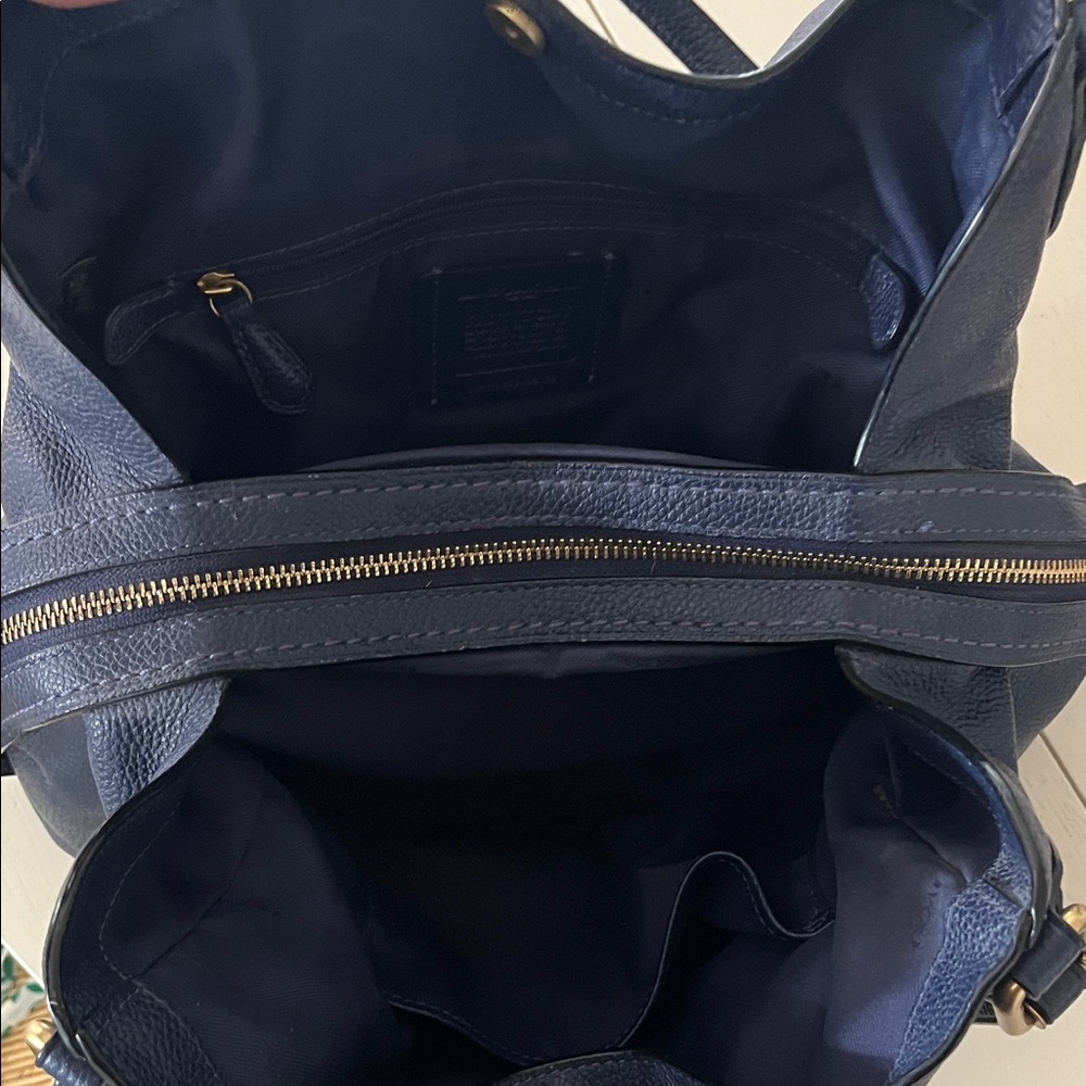 Coach Dark Blue Leather Shoulder Bag - Picture 3 of 9
